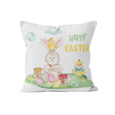 Alcorn Happy Easter Throw Pillow The Alcorn Happy Easter Throw Pillow The